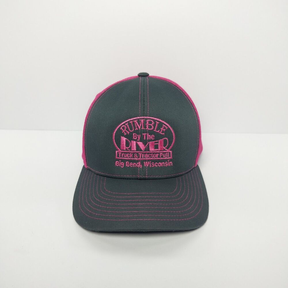 Pacific Headwear Pro Model 104c Pink Black Rumble By The River Mesh Snapback Hat